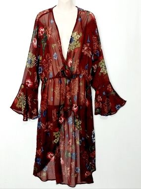 🔵BOGO FREE🔵 Thread Story Hi Lo Top Dress Boho Long Sleeve Floral Sz 3X